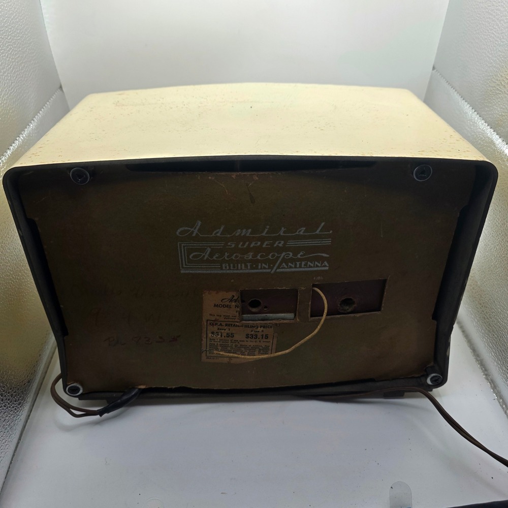 1946 Admiral 6T01-6A1-IV Super Aer-O-Scope Tube Radio Works AM Tabletop - Picture 5 of 8